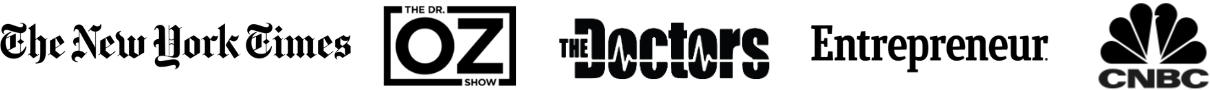Healthpreneur media features including Forbes, The Dr. Oz Show, Entrepreneur, Money, The New York Times, NBC, and ABC